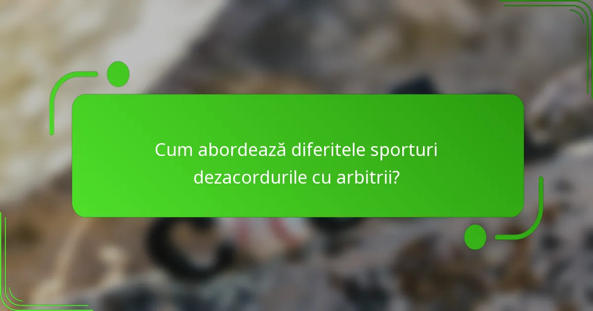 Cum abordează diferitele sporturi dezacordurile cu arbitrii?