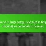 Cum să îți susții colegii de echipă în timpul dificultăților personale în baseball