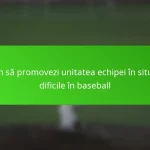 Cum să promovezi unitatea echipei în situații dificile în baseball