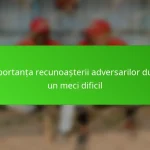 Importanța recunoașterii adversarilor după un meci dificil