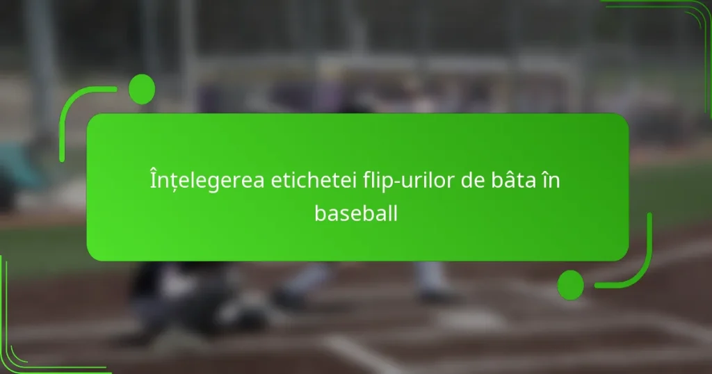 Înțelegerea etichetei flip-urilor de bâta în baseball