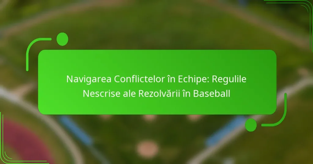 Navigarea Conflictelor în Echipe: Regulile Nescrise ale Rezolvării în Baseball