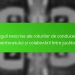 Reguli nescrise ale rolurilor de conducere, mentoratului și colaborării între jucători