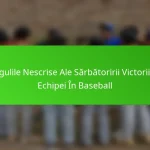 Regulile Nescrise Ale Sărbătoririi Victoriilor Echipei În Baseball