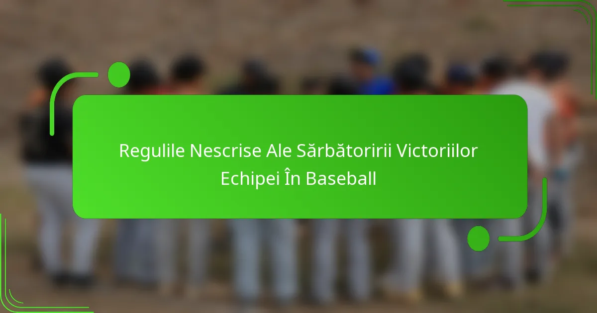 Regulile Nescrise Ale Sărbătoririi Victoriilor Echipei În Baseball