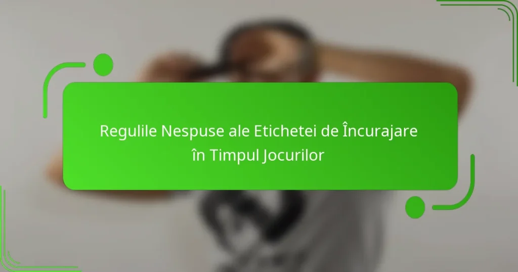 Regulile Nespuse ale Etichetei de Încurajare în Timpul Jocurilor