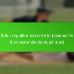 Rolul regulilor nescrise în baseball în interacțiunile de după meci