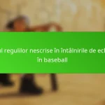 Rolul regulilor nescrise în întâlnirile de echipă în baseball