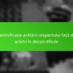Semnificația arătării respectului față de arbitri în decizii dificile