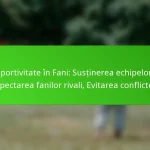 Sportivitate în Fani: Susținerea echipelor, Respectarea fanilor rivali, Evitarea conflictelor