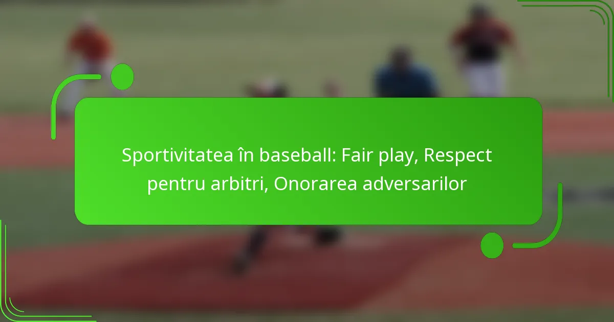 Sportivitatea în baseball: Fair play, Respect pentru arbitri, Onorarea adversarilor